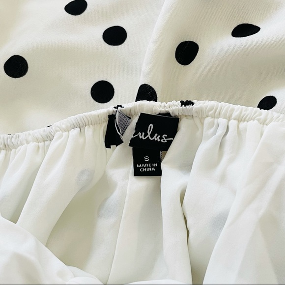 NWOT Lulus Meet Me At Our Spot White Polka Dot Long Sleeve Mini Dress Small - Picture 9 of 13
